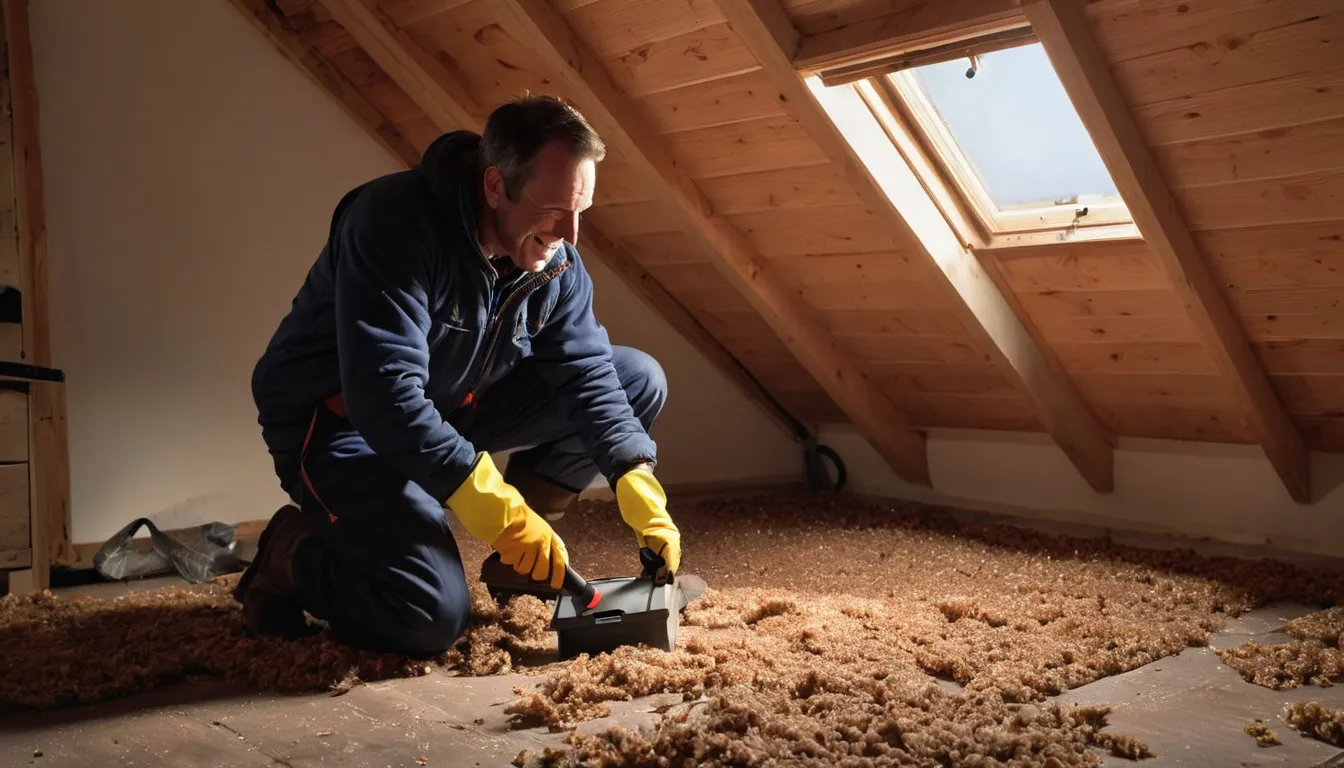 A friendly local provider inspecting an attic for rodent and wildlife activity in a home in Danbury